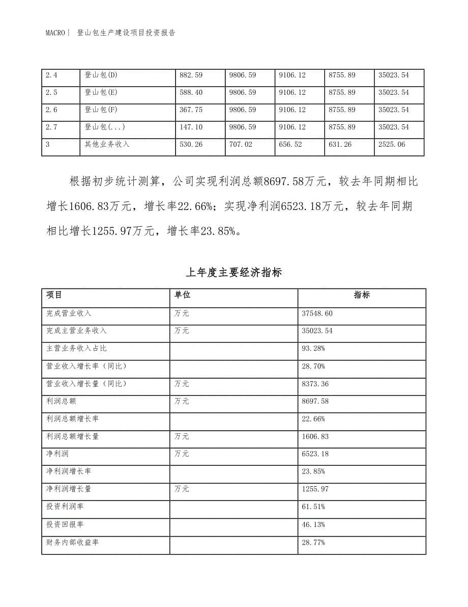 登山包生产建设项目投资报告_第5页