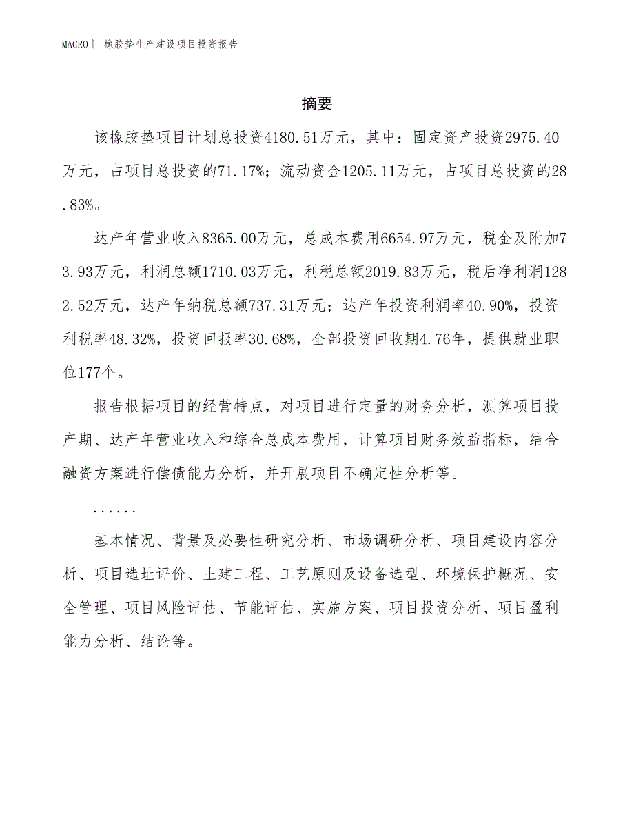 橡胶垫生产建设项目投资报告_第2页