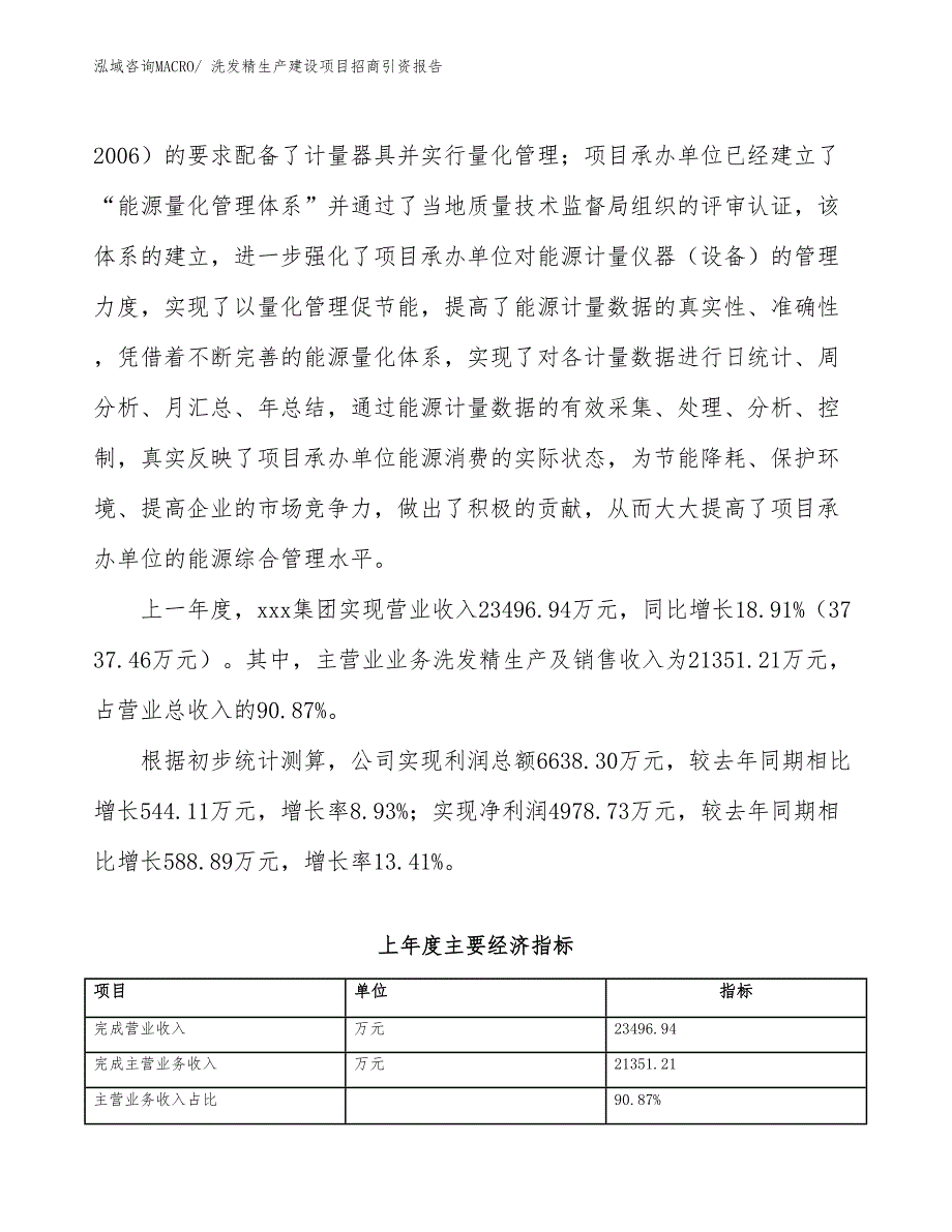 洗发精生产建设项目招商引资报告(总投资15595.65万元)_第2页