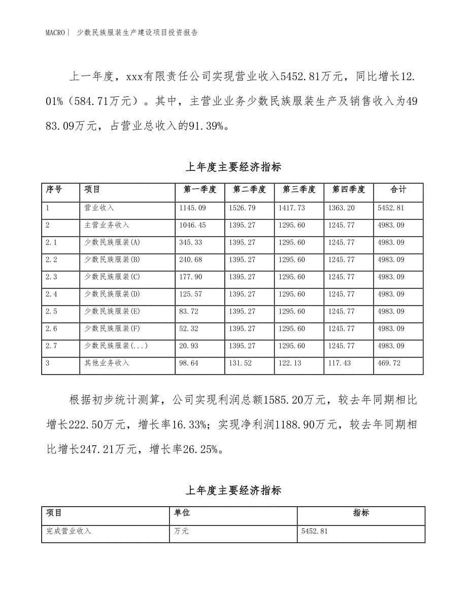 少数民族服装生产建设项目投资报告_第5页