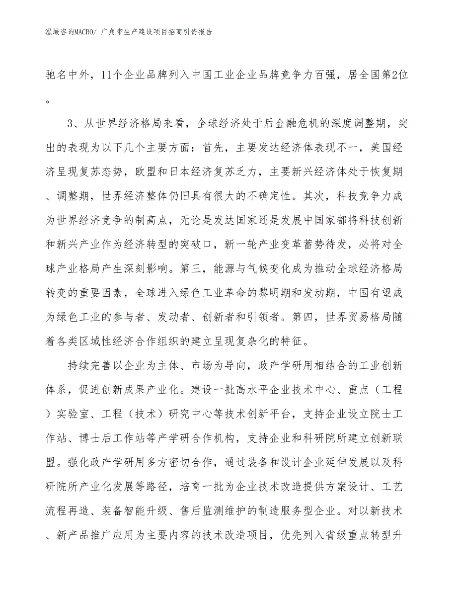 广角带生产建设项目招商引资报告(总投资12113.62万元)_第4页