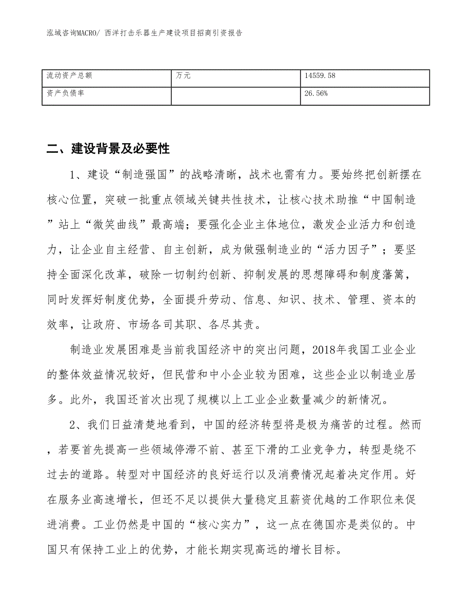 西洋打击乐器生产建设项目招商引资报告(总投资18656.62万元)_第3页