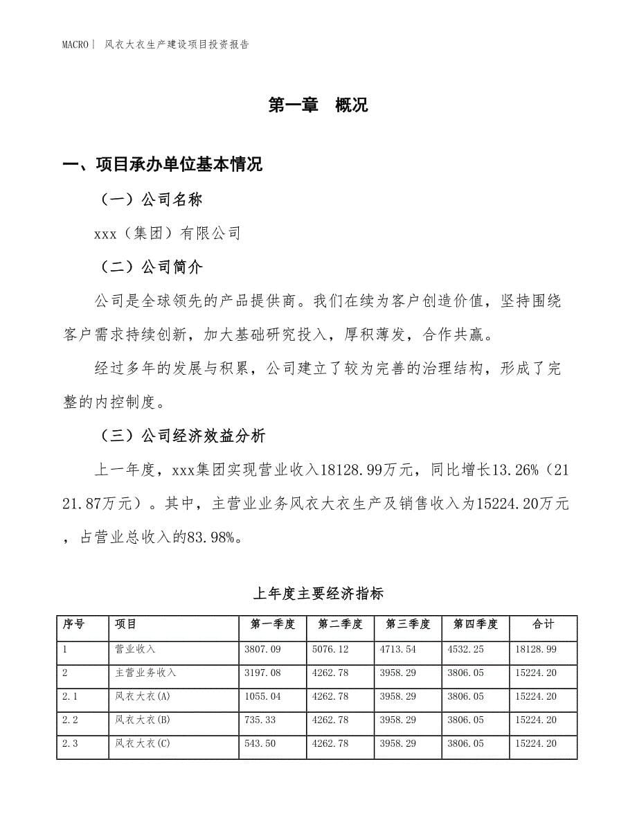 风衣大衣生产建设项目投资报告_第5页