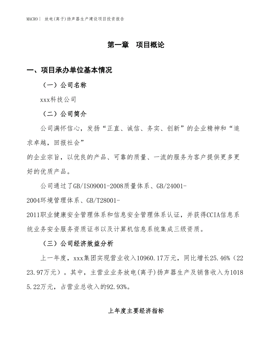 放电(离子)扬声器生产建设项目投资报告_第4页