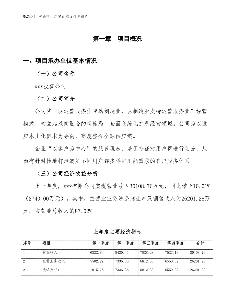 洗涤剂生产建设项目投资报告_第4页