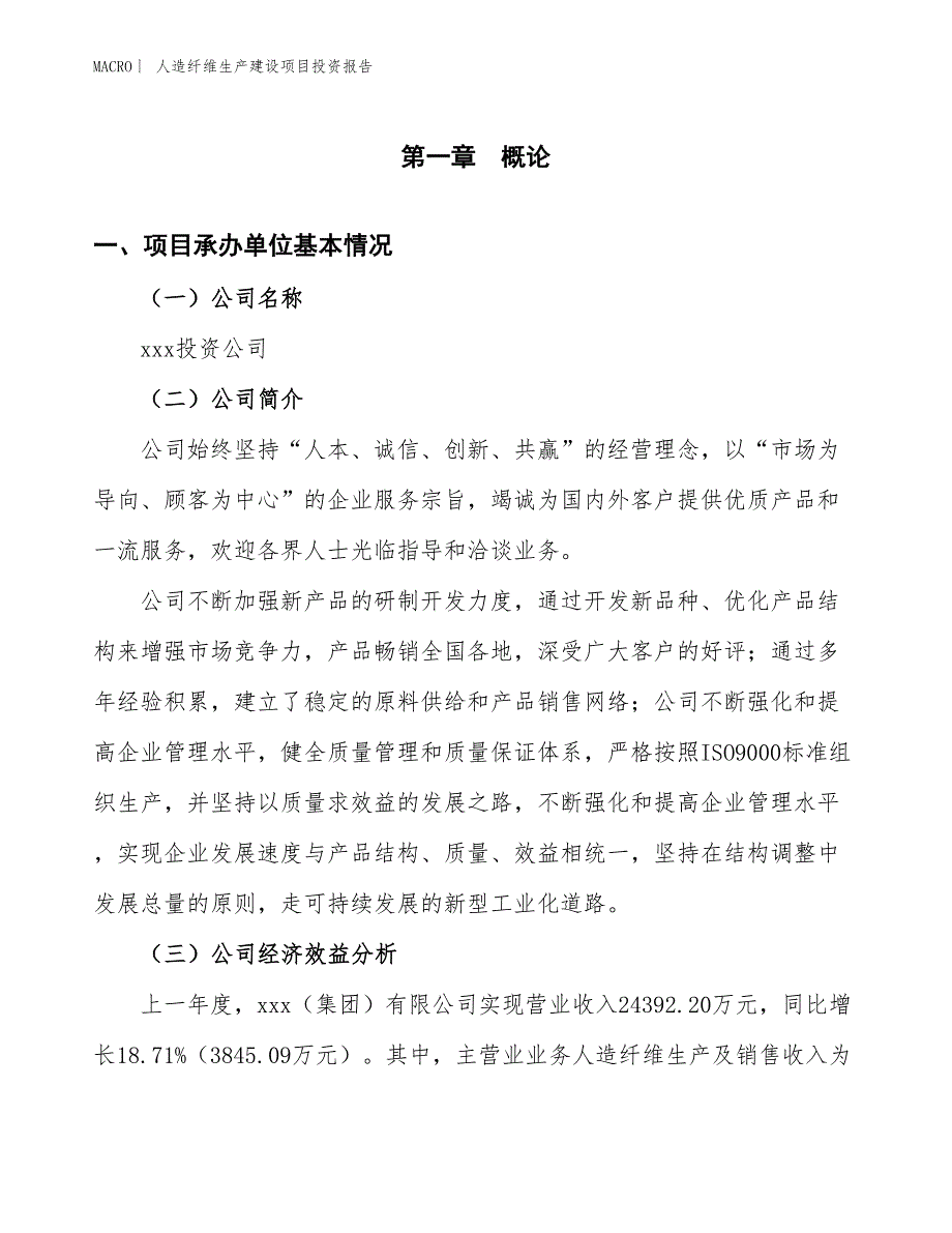 人造纤维生产建设项目投资报告_第4页