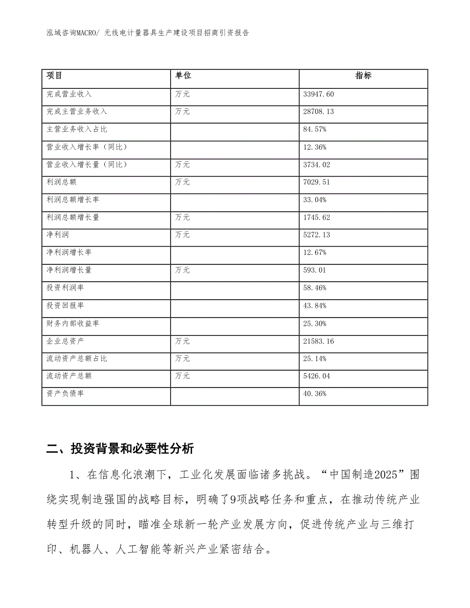 无线电计量器具生产建设项目招商引资报告(总投资12834.11万元)_第2页