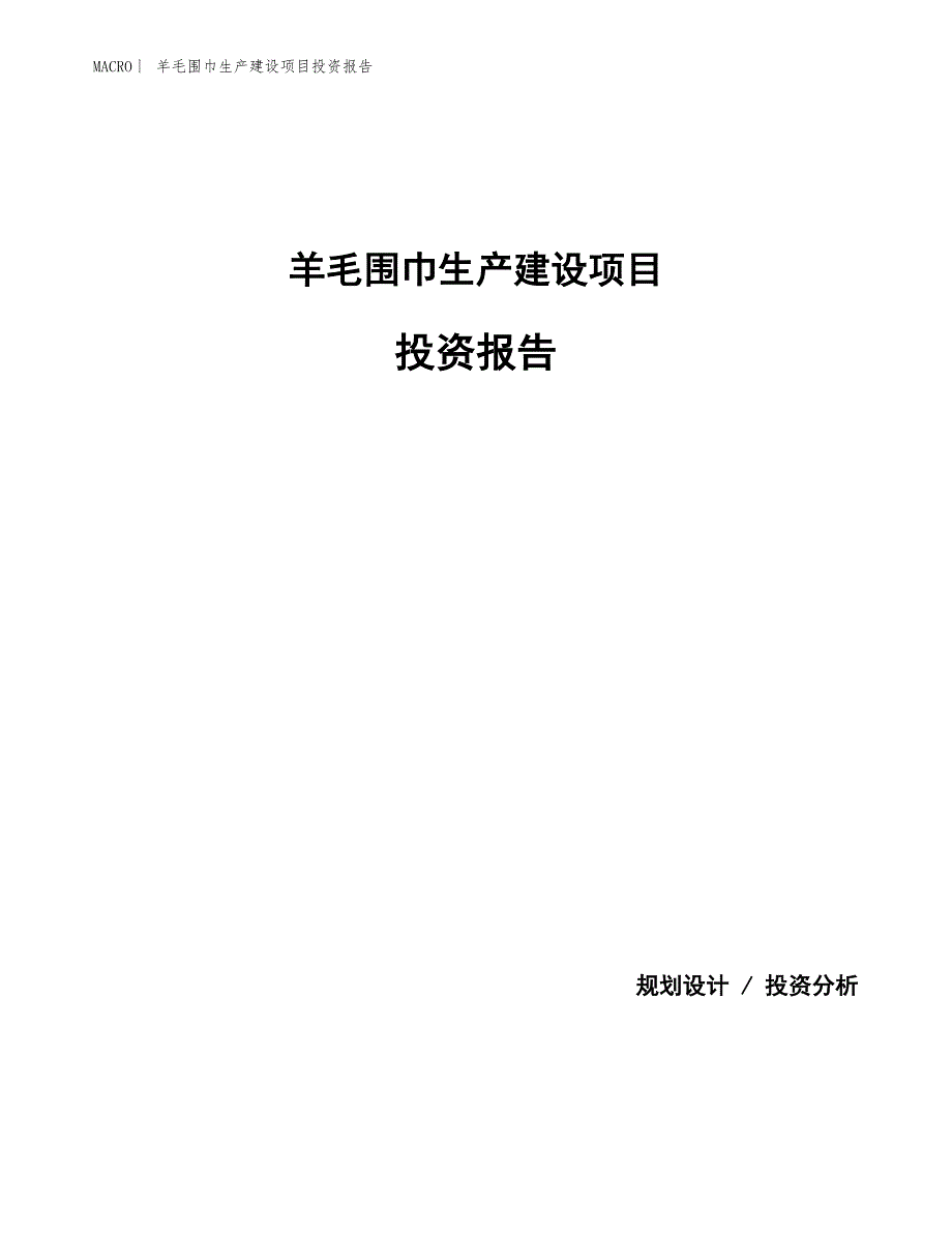 羊毛围巾生产建设项目投资报告_第1页