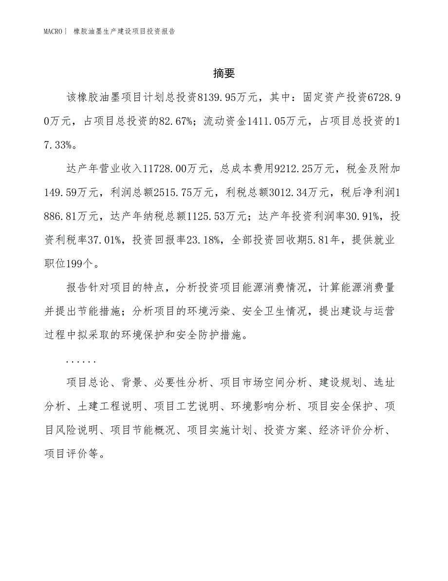 橡胶油墨生产建设项目投资报告_第2页