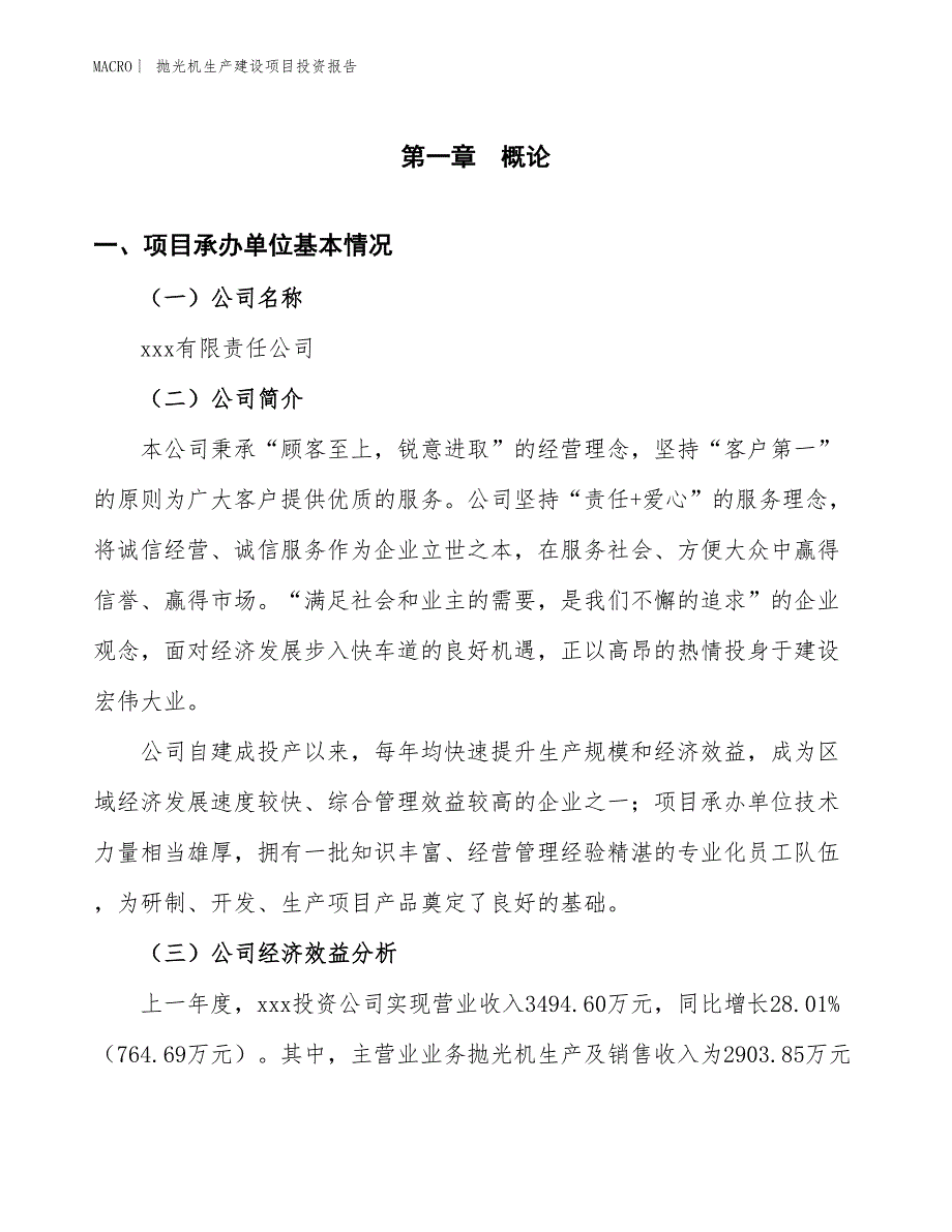 抛光机生产建设项目投资报告_第4页