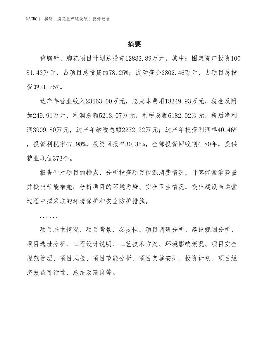 胸针、胸花生产建设项目投资报告_第2页