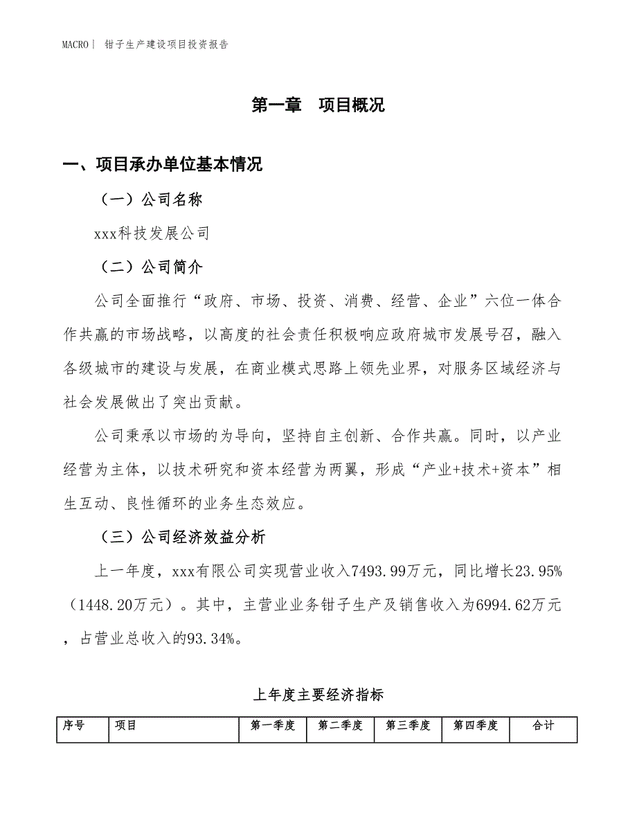 钳子生产建设项目投资报告_第4页