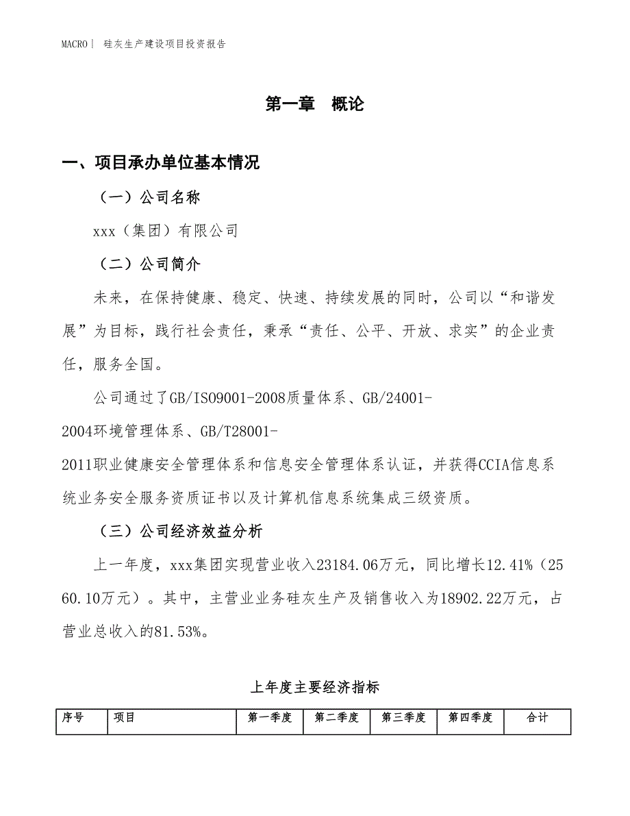 硅灰生产建设项目投资报告_第4页