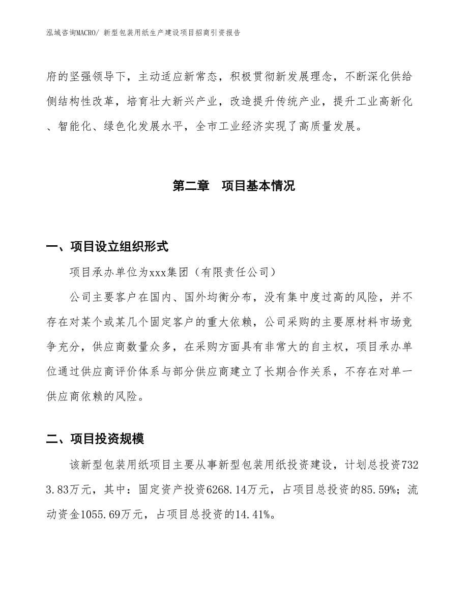 新型包装用纸生产建设项目招商引资报告(总投资7323.83万元)_第5页