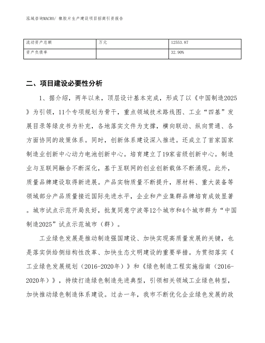 橡胶片生产建设项目招商引资报告(总投资19747.07万元)_第3页