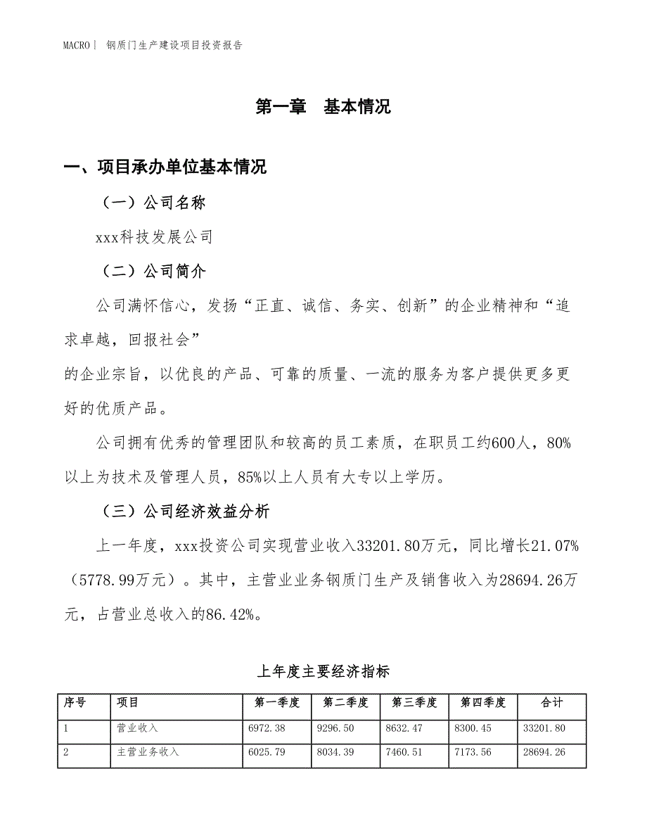 钢质门生产建设项目投资报告_第4页