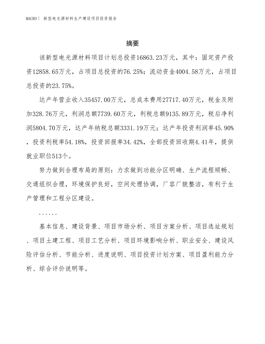 新型电光源材料生产建设项目投资报告_第2页