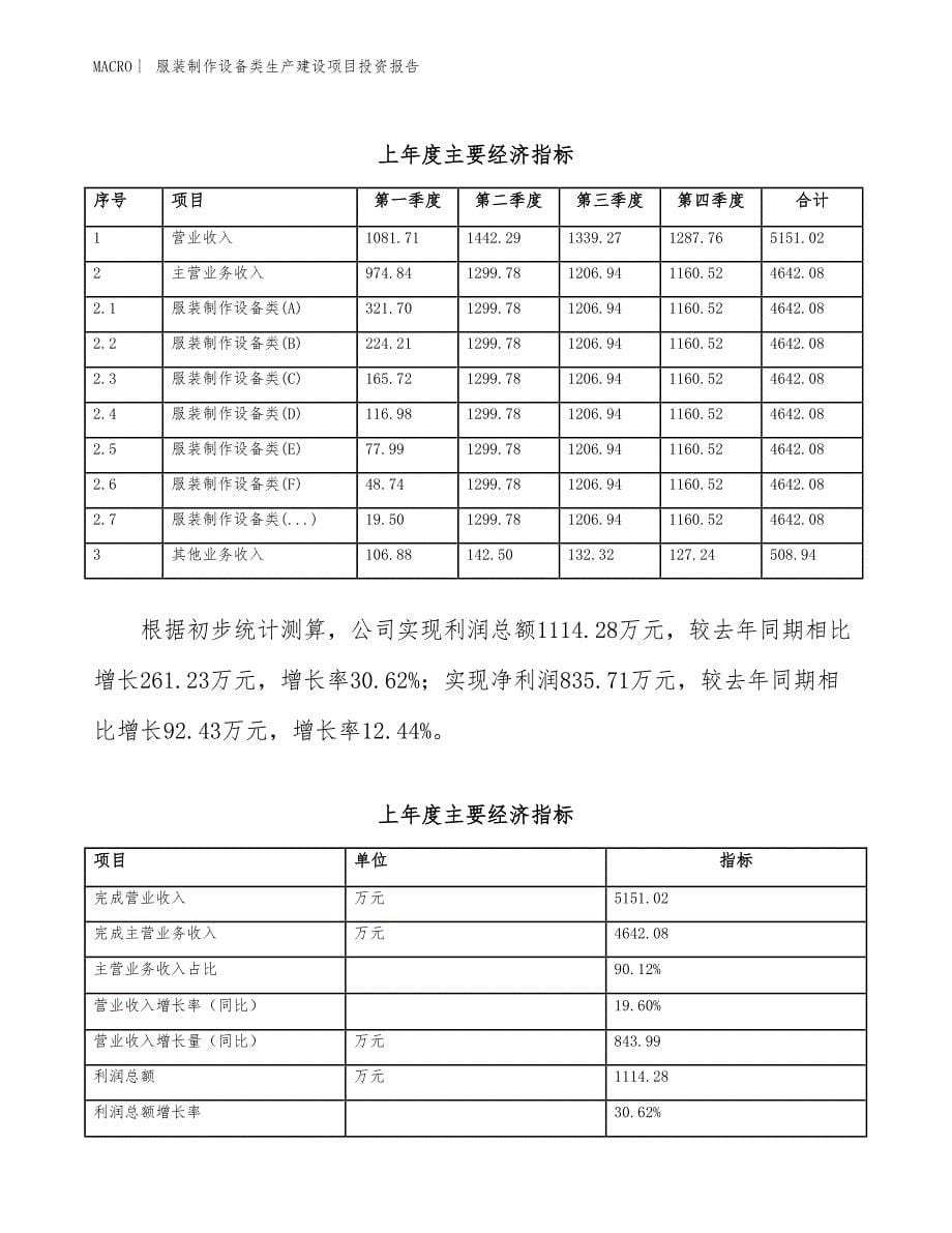 服装制作设备类生产建设项目投资报告_第5页