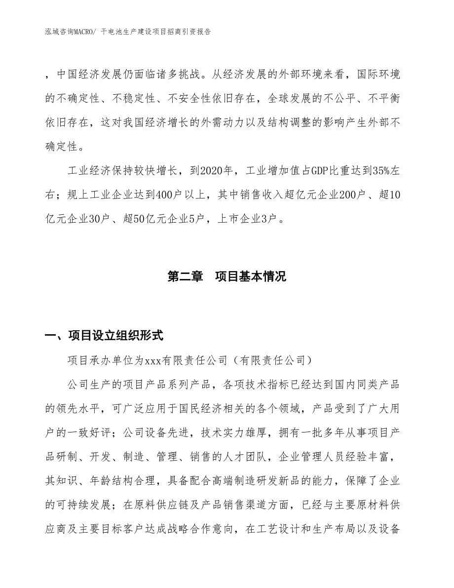 干电池生产建设项目招商引资报告(总投资25711.76万元)_第5页