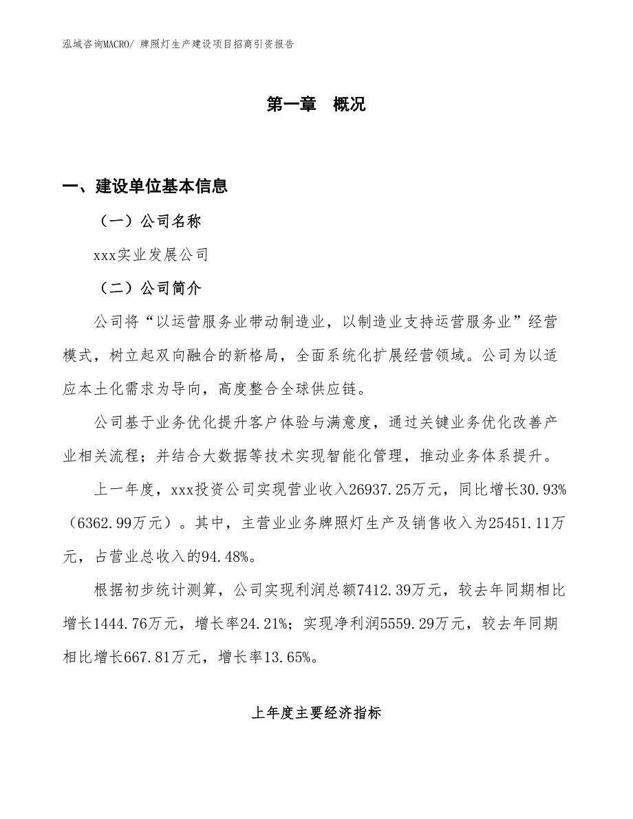 牌照灯生产建设项目招商引资报告(总投资19476.85万元)_第1页