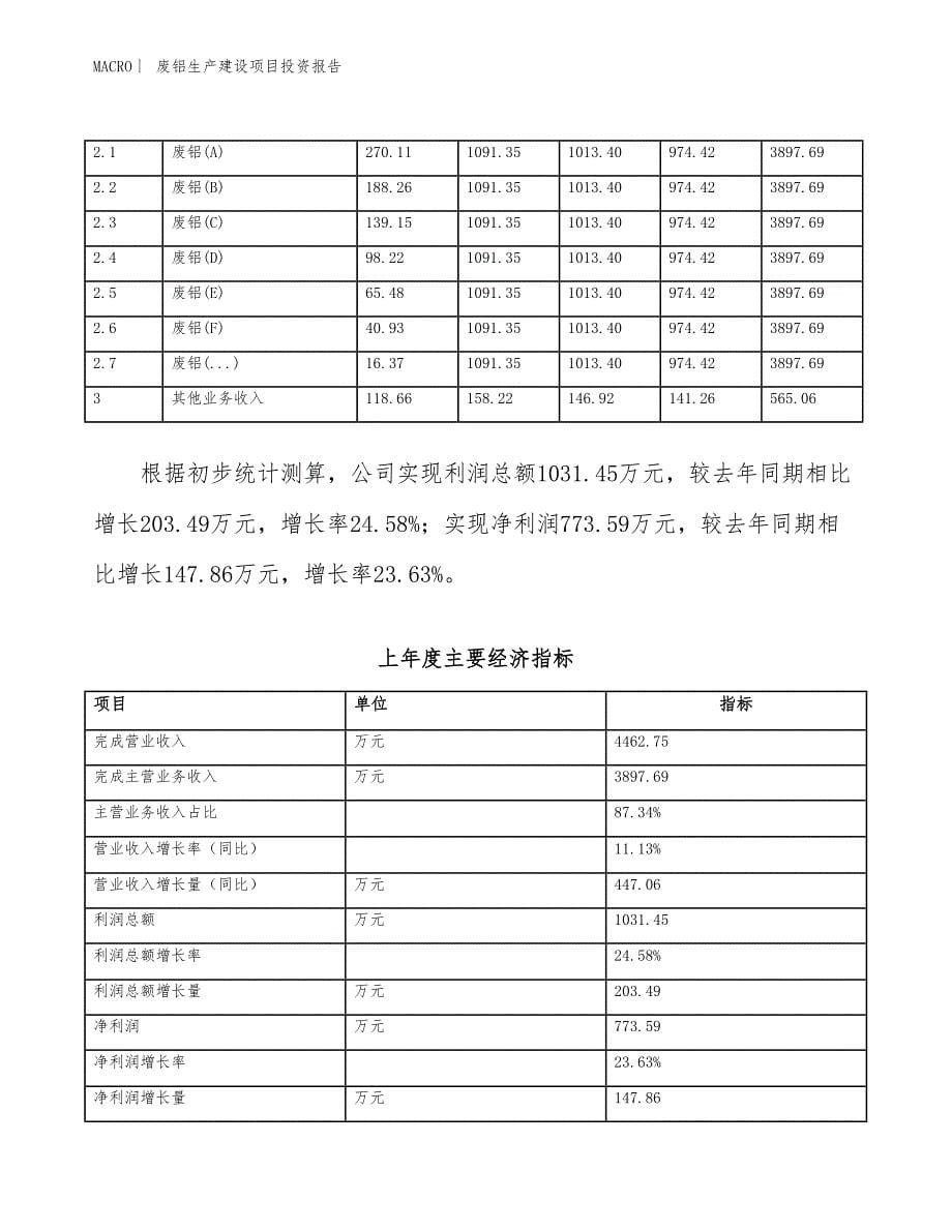 废铝生产建设项目投资报告_第5页