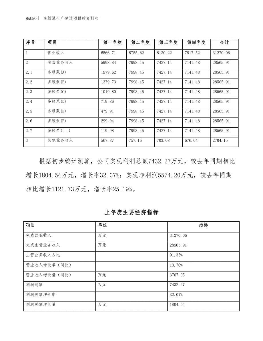 多级泵生产建设项目投资报告_第5页