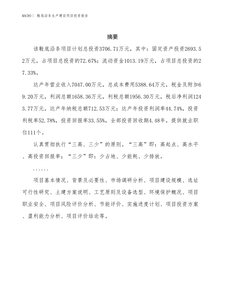 鞋底沿条生产建设项目投资报告_第2页