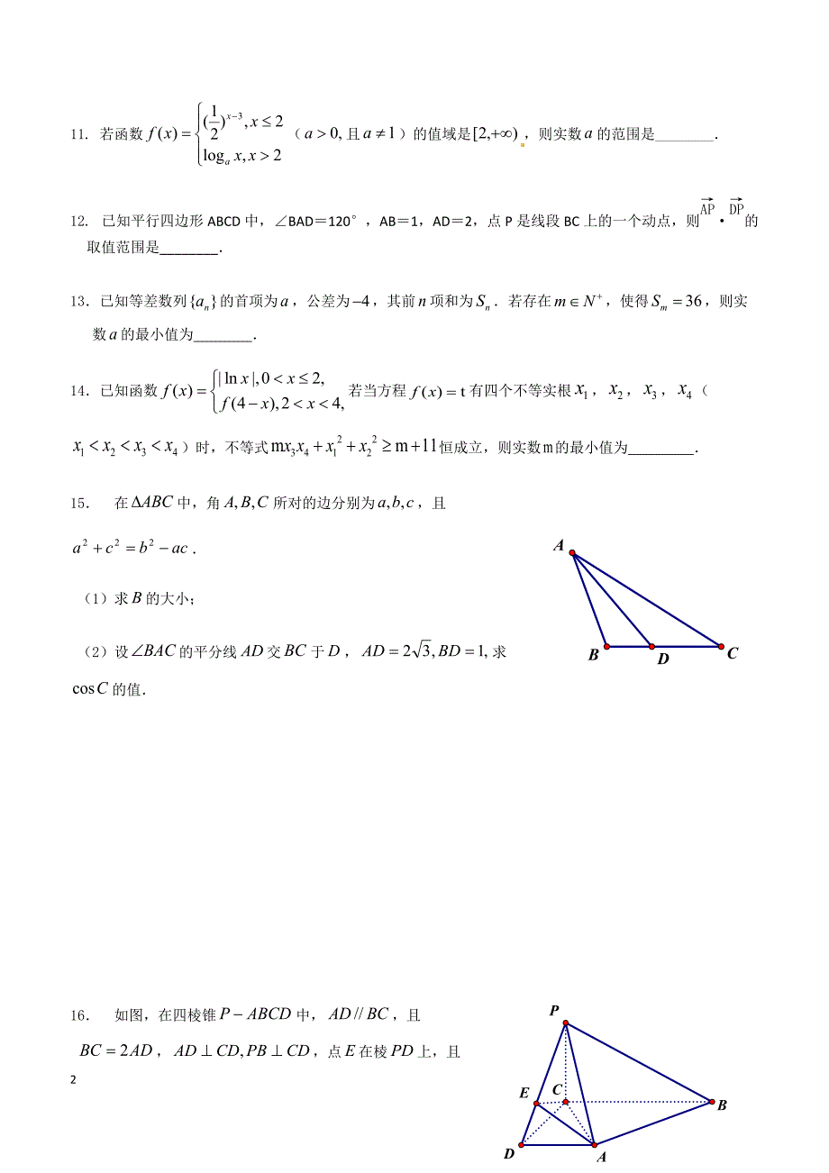 江苏省扬州市树人中学2019届高三二模纠错卷数学_第2页