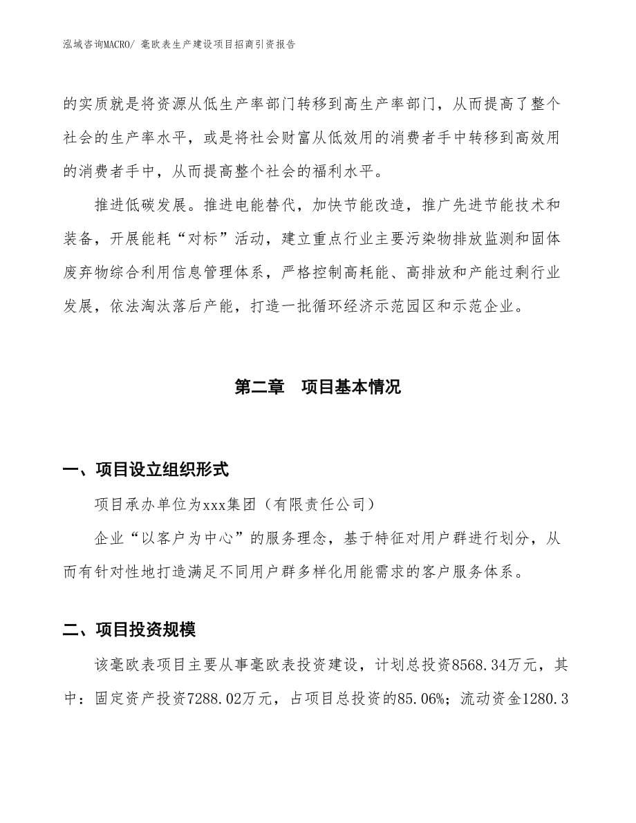 毫欧表生产建设项目招商引资报告(总投资8568.34万元)_第5页