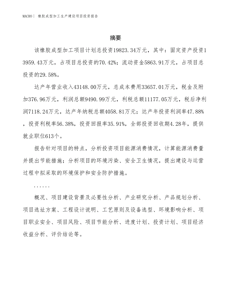 橡胶成型加工生产建设项目投资报告_第2页