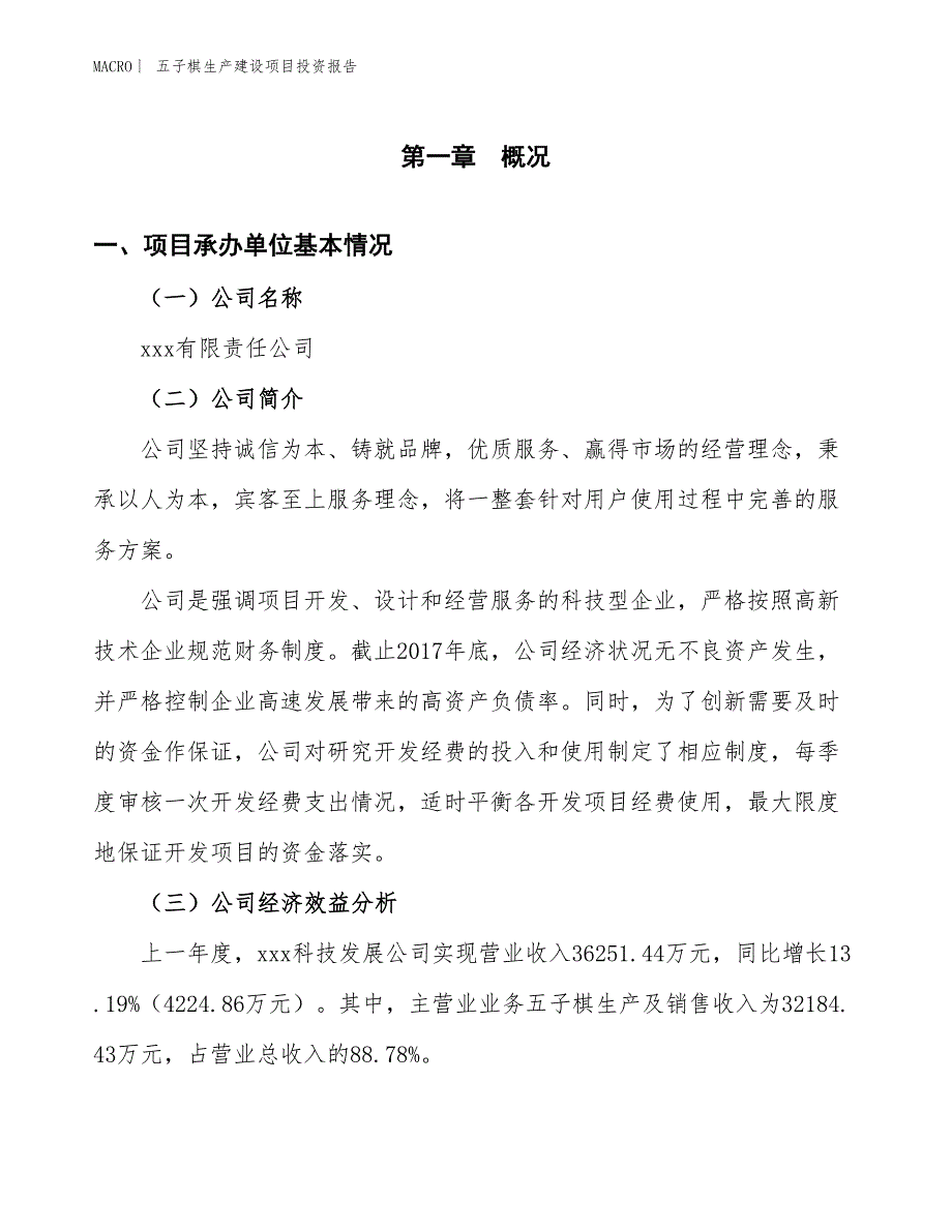 五子棋生产建设项目投资报告_第4页