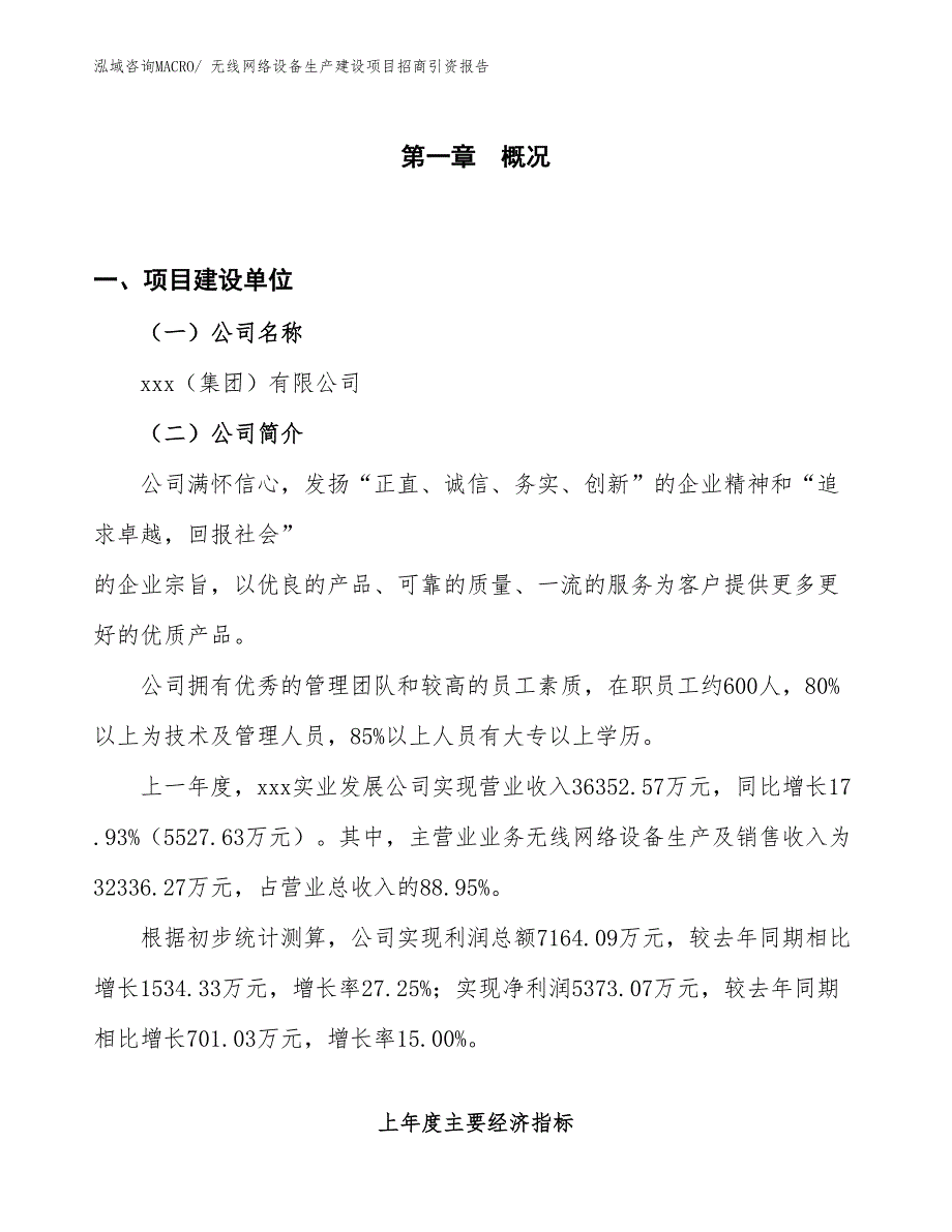 无线网络设备生产建设项目招商引资报告(总投资2862.62万元)_第1页