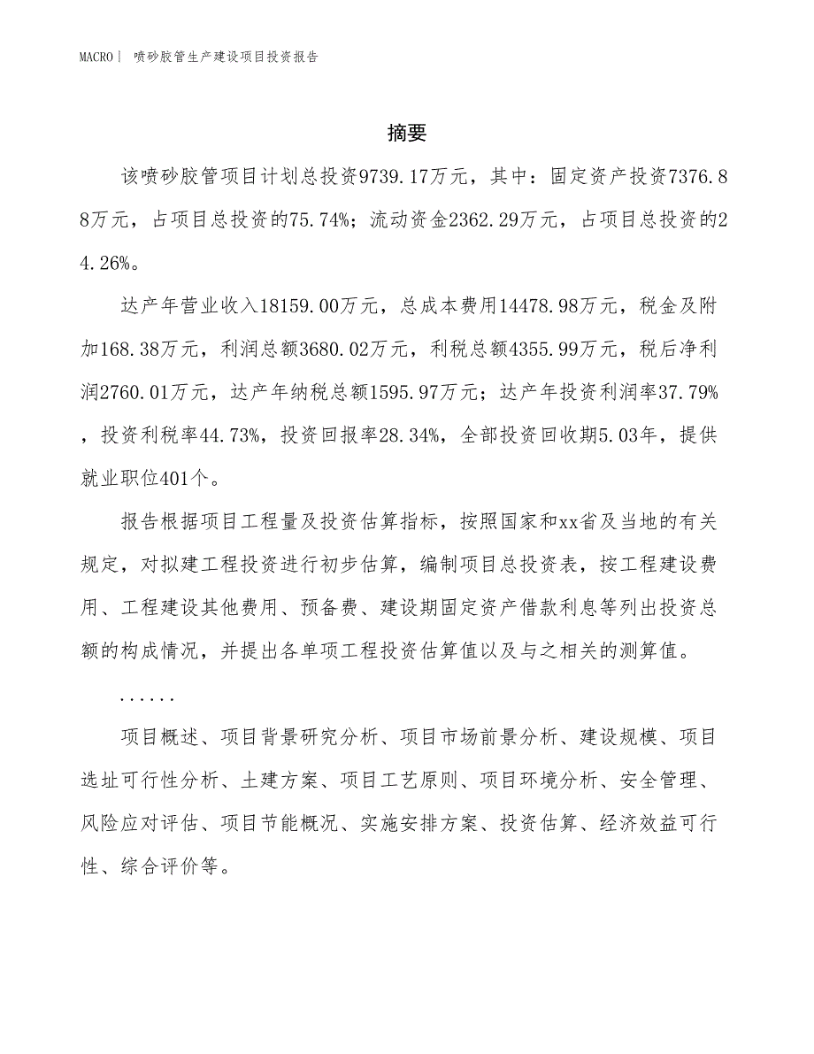 喷砂胶管生产建设项目投资报告_第2页