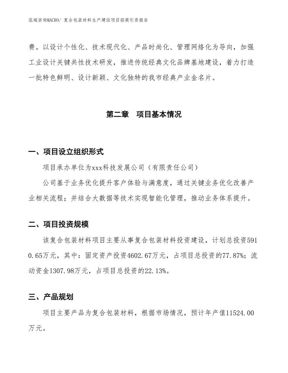 复合包装材料生产建设项目招商引资报告(总投资5910.65万元)_第5页