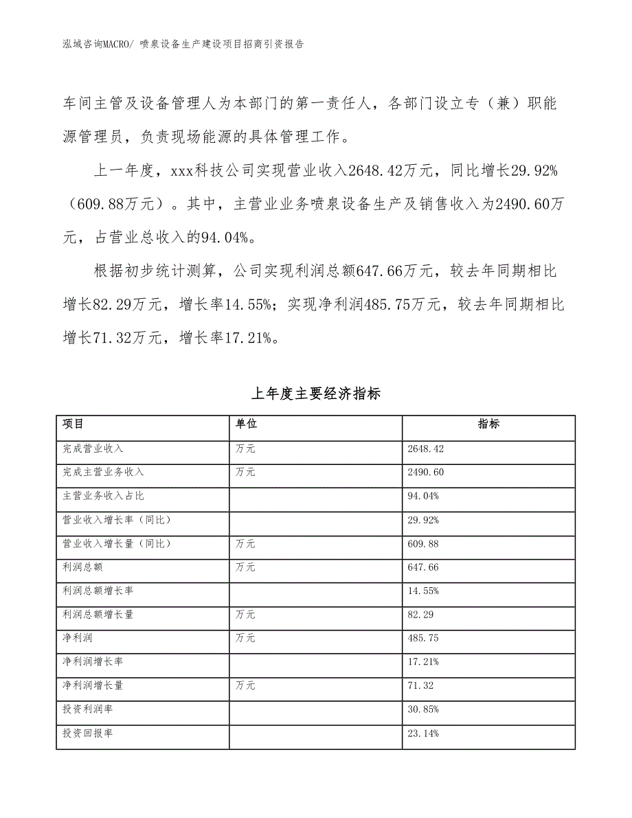 喷泉设备生产建设项目招商引资报告(总投资2865.49万元)_第2页