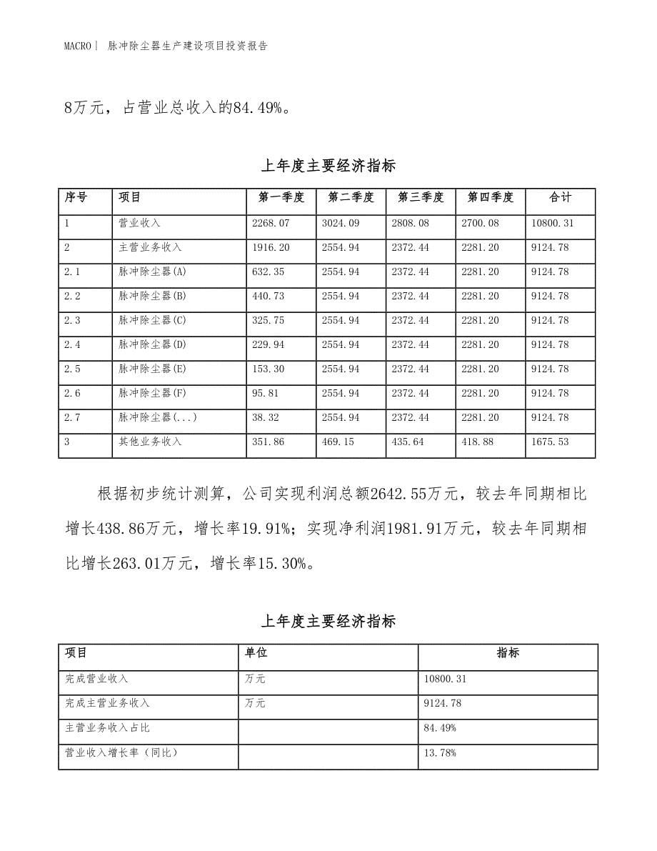 脉冲除尘器生产建设项目投资报告_第5页