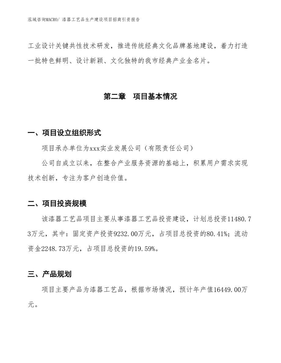 漆器工艺品生产建设项目招商引资报告(总投资11480.73万元)_第5页