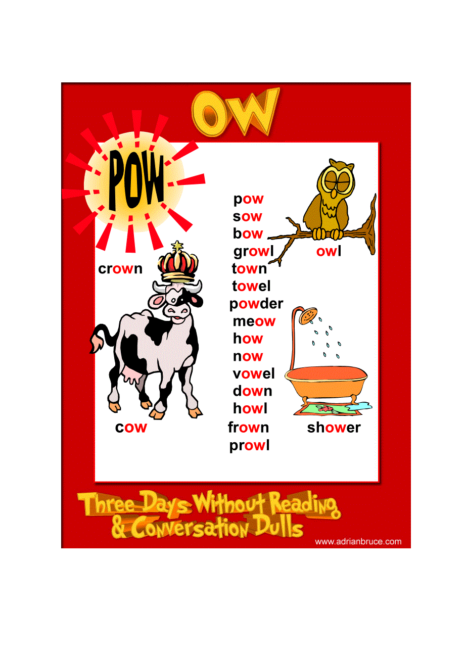'ow' phonics poster_第1页