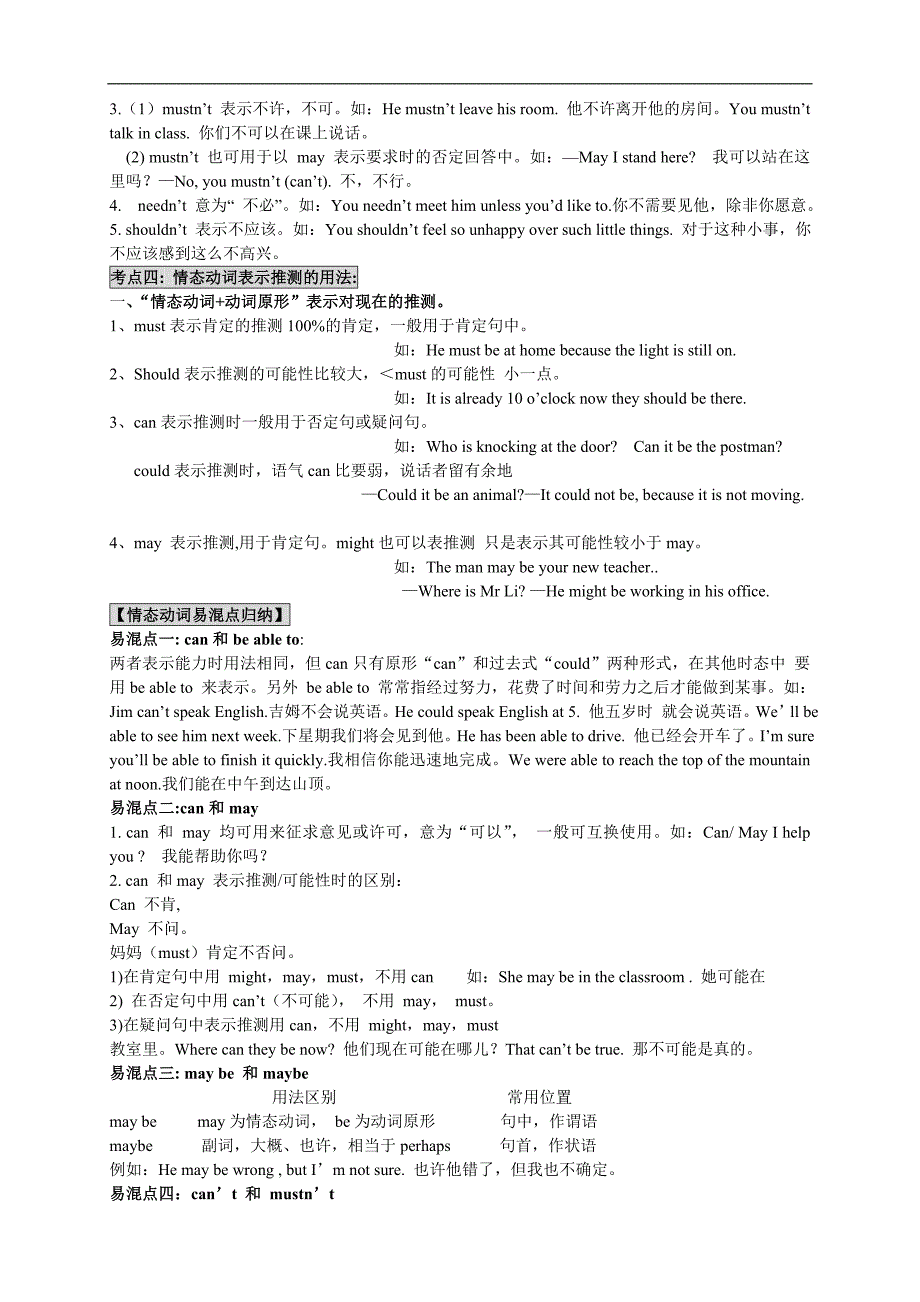 初中英语情态动词详细用法归纳(含练习及答案)(2)_第4页