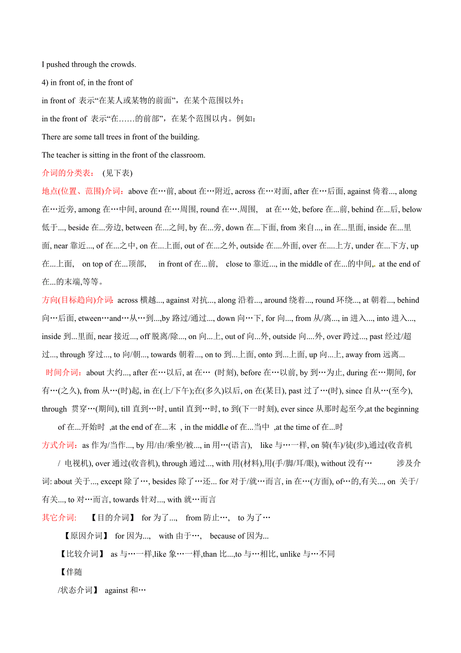 专题05 介词-2年中考1年模拟备战2018年中考英语精品系列（原卷版）(1)_第3页