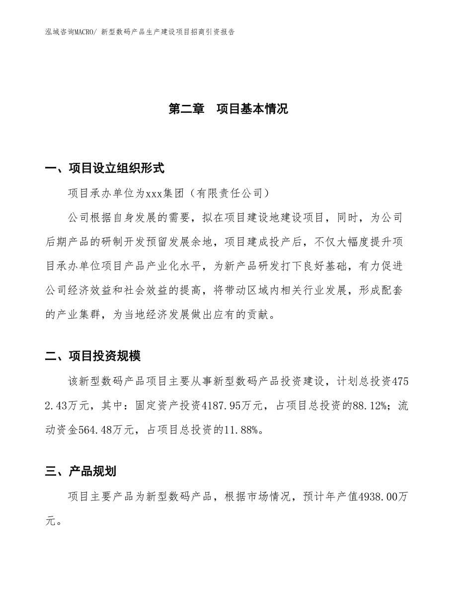 新型数码产品生产建设项目招商引资报告(总投资4157.99万元)_第5页