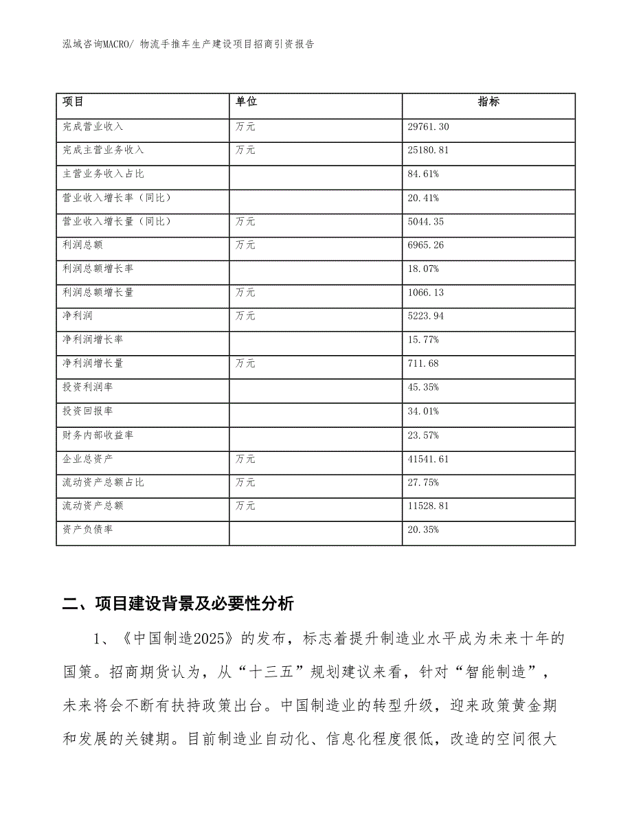 物流手推车生产建设项目招商引资报告(总投资18173.94万元)_第2页