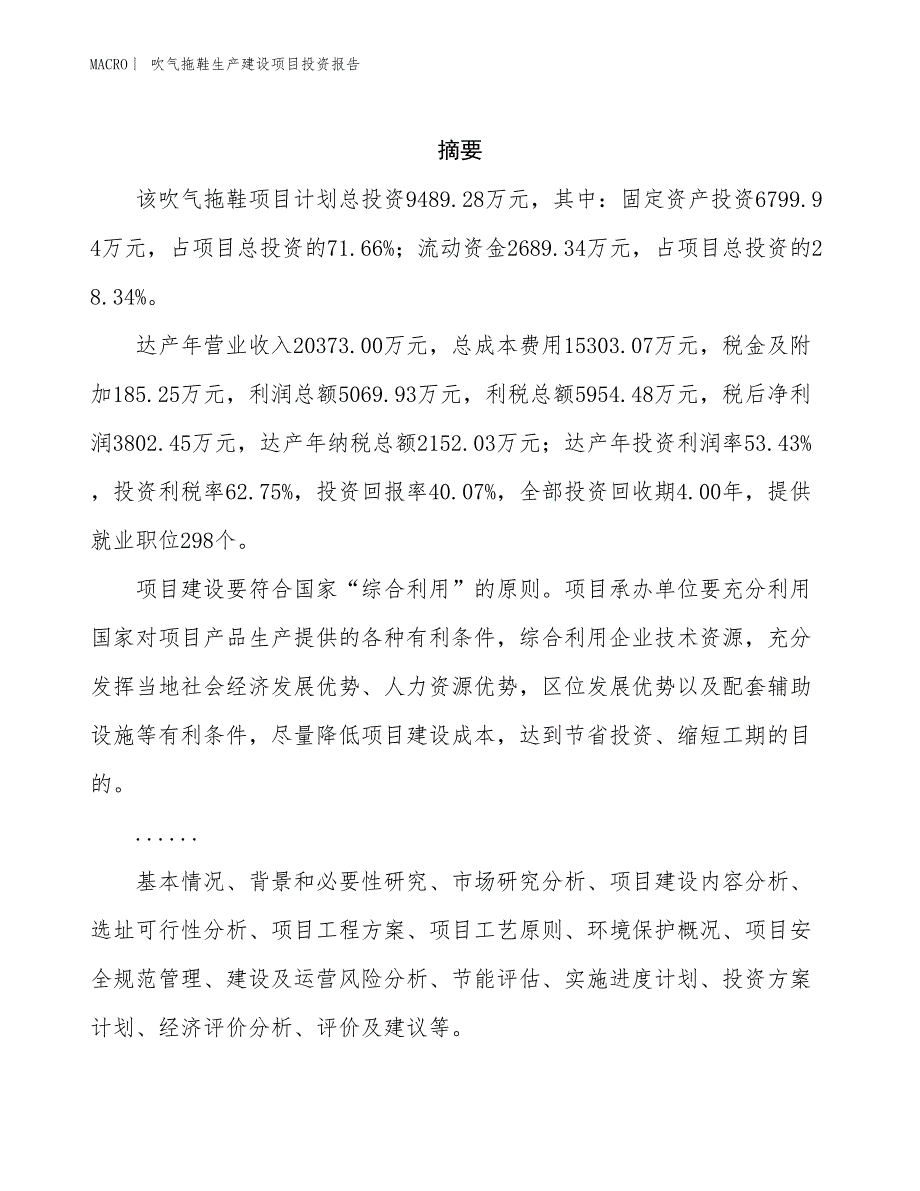 吹气拖鞋生产建设项目投资报告_第2页