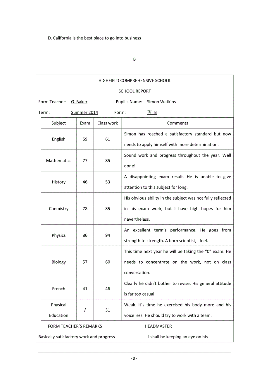 河北省高三1月月考 英语 ---精校 Word版含答案_第3页