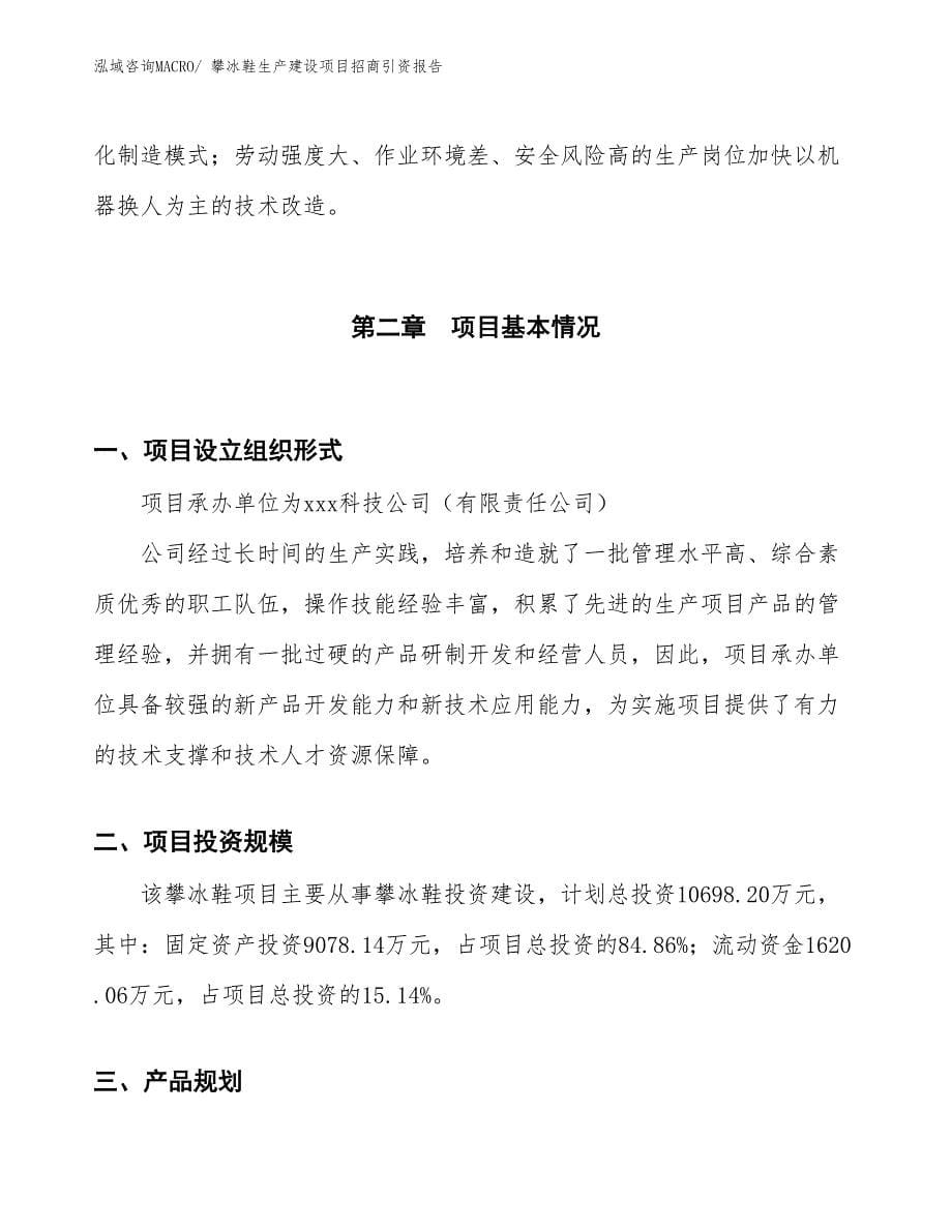 攀冰鞋生产建设项目招商引资报告(总投资10698.20万元)_第5页