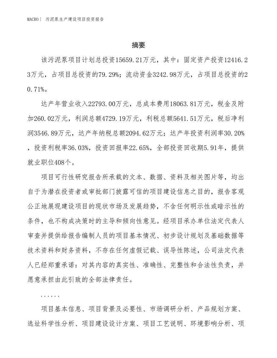 污泥泵生产建设项目投资报告_第2页