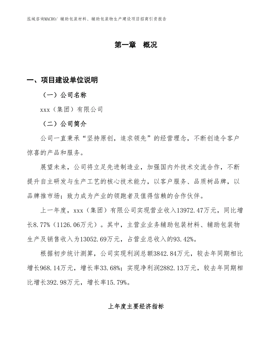 辅助包装材料、辅助包装物生产建设项目招商引资报告(总投资17356.03万元)_第1页