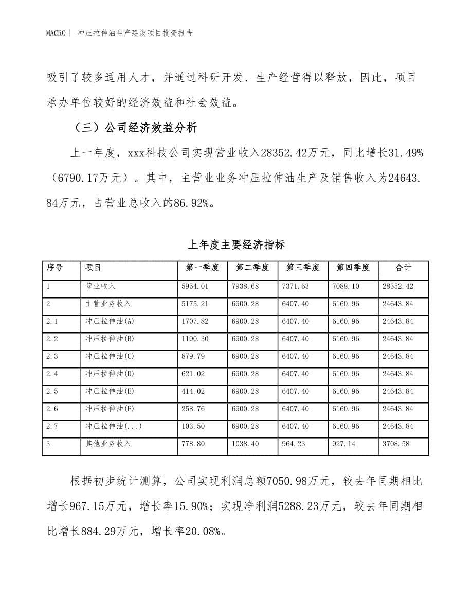 冲压拉伸油生产建设项目投资报告_第5页