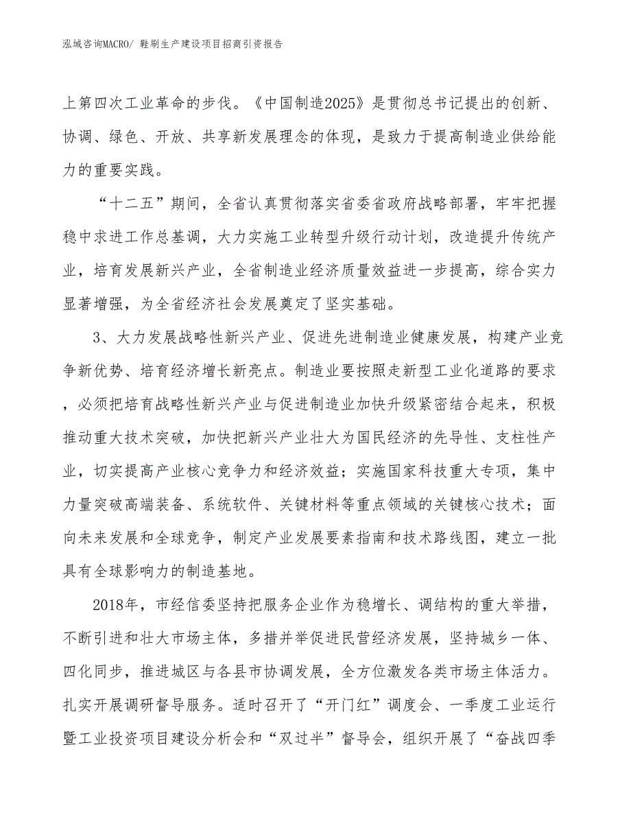 鞋刷生产建设项目招商引资报告(总投资4114.90万元)_第4页