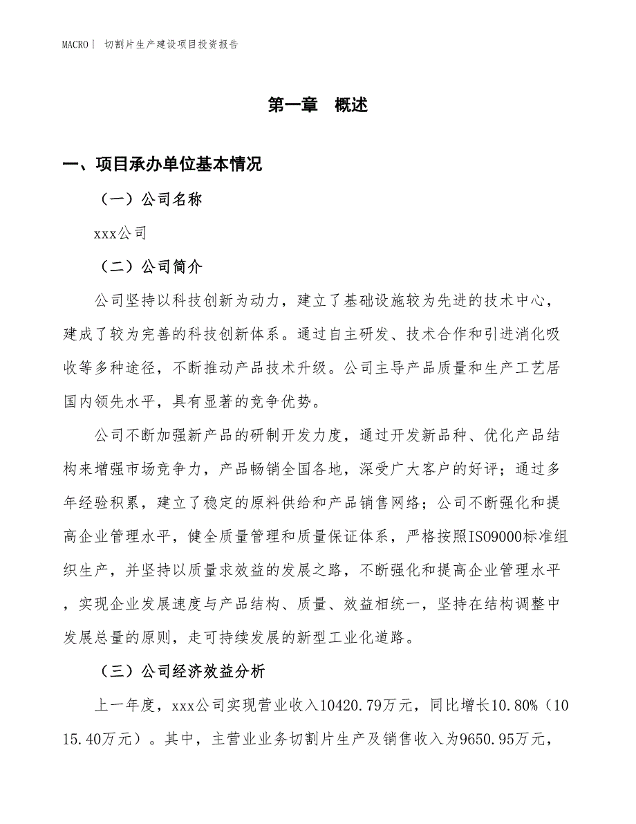 切割片生产建设项目投资报告_第4页